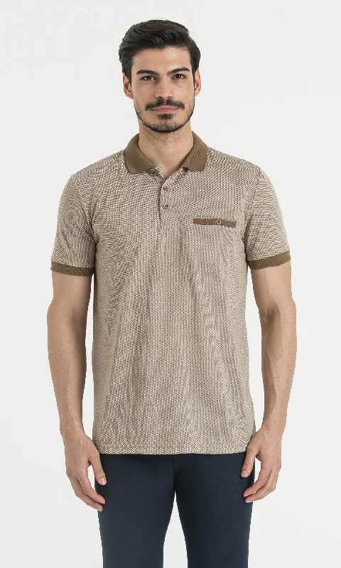 Regular Fit Tan - Ecru Polo T-Shirt