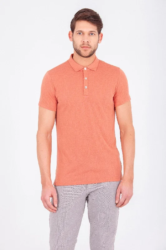 Slim Fit Coral Polo T-Shirt