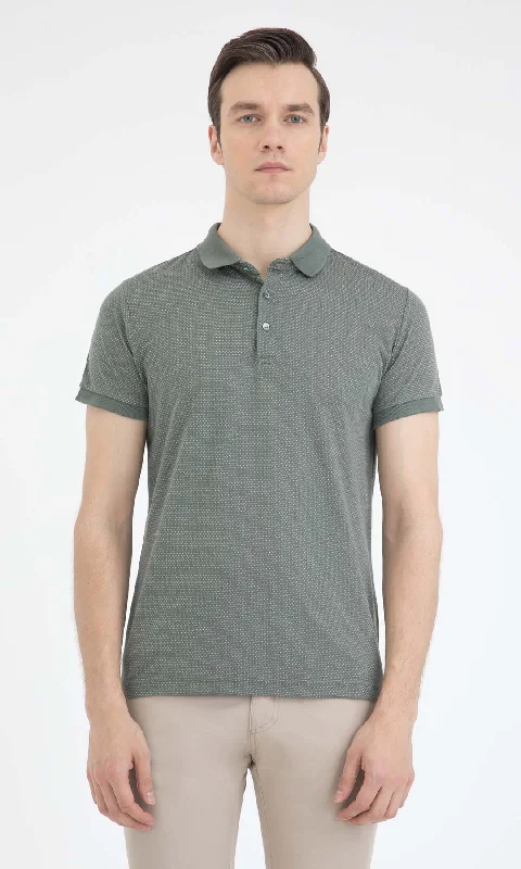 Slim Fit Light Khaki - White Polo T-Shirt