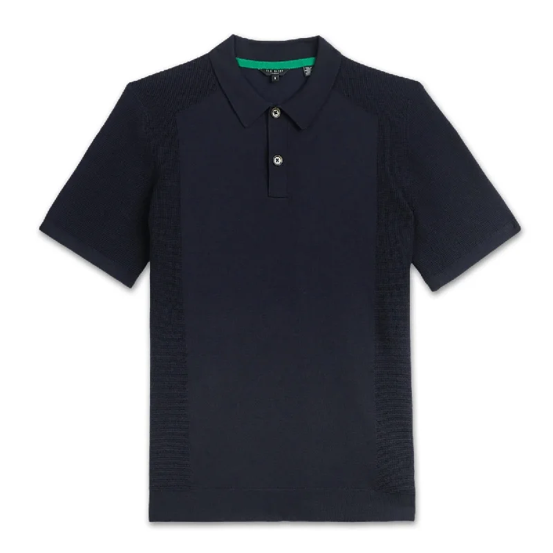 Ted Baker - BUMP Knitted Polo Shirt in Navy