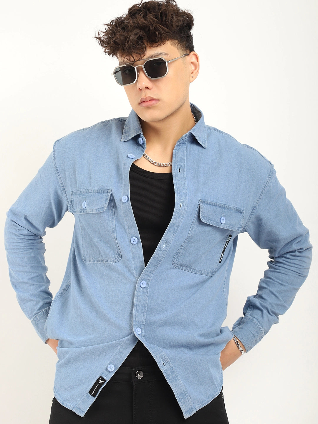 Vintage Light Blue Denim Shirt